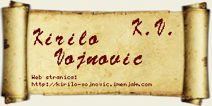 Kirilo Vojnović vizit kartica